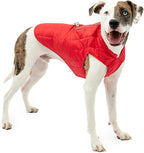 Kurgo Loft Dog Jacket - Reversible Cozy Coat for Outdoor Adventures - Water Resistant - Athletic Fit - Machine Washable Fabric - Reflective Dog Gear - X-Large - Chili Red