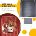GEGURI Outdoor Cat House, Weatherproof Shelter for Ferrel Cats, Dogs, Rabbits Hutch with Elevated Floor, Asphalt Roof