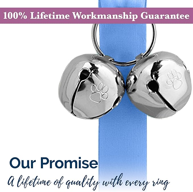 PoochieBells Dog Door Bells for Potty Training, Quick & Easy Puppy Potty Training Method Included, Handcrafted in USA with Loud, Paw-Safe Bells, Hydrangea