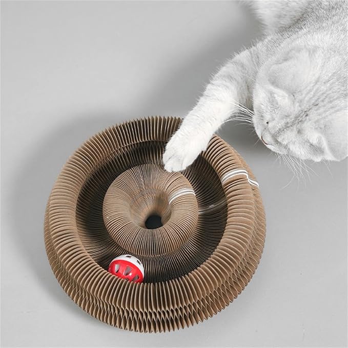 Cat Scratcher, Cat Toy, Magic Organ Cat Scratching Board with Ball Adventure Interactive Mental Physical Exercise for Indoor Cats Foldable Toy (2pcs)