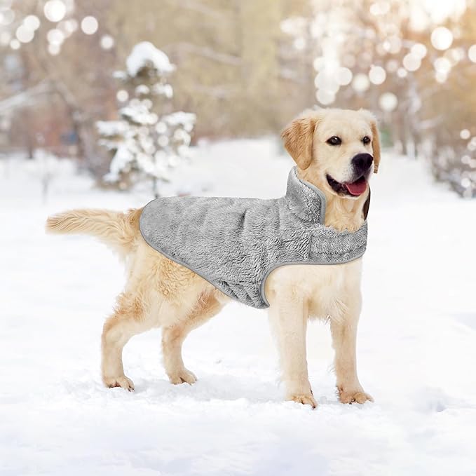 Malier Dog Winter Coat, Reversible Fleece Dog Cold Weather Coats, Windproof Warm Snow Puppy Jacket Vest Pet Clothes for Small Medium Large Dogs (Gray, X-Small)