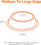 Amazon Basics Stainless Steel Non-Skid Dog Bowl, Dishwasher Safe, Rust Resistant, Single