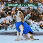 Kuoser Dog Puffer Jacket Warm Dog Coat for Extra Large Dogs, Windproof Reflective Pet Padded Vest Cold Weather Clothes Puppy Snowsuit with Hook & Loop Coats for Great Dane, Easy On/Off, Blue 3XL