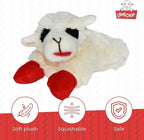 Multipet Lamb Chop Dog Plush Toy - Squeaky Toy for All Dogs - Extra Soft Plush - Stuffed Animal Dog-Toy for Cuddling & Playing - Cute Pet-Toy (6",Cream),(Pack of 3)