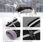 Lelepet Dog Coat Warm Dog Winter Coat Waterproof Dogs Jacket with Harness Built in Reflective Pet Fleece Vest Zip-Up Cold Weather Coats for Large Dogs Turtleneck & Windproof Coats Pitbull Black 2XL