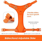 No Pull Dog Harness, Puppy Vest with Front Clip for Small Medium Large Sized Dog(Orange,M)