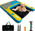 Beyond Marina Dog Pool Ramp - Inflatable Dog Water & Boat Ramp for Lake, Floating Pontoon Dock Ladder with Non-Slip EVA, PUP ON Standard, Extra Large 59" x 47" x 6", Blue/Yellow, Supports 230 lbs