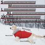 Lelepet Warm Dog Coat Waterproof Dog Jacket Reflective Fleece Vest with Adjustable Buckle Hook & Loop, Windproof Winter Jacket Dogs Coats for Small Medium Large Dogs, Red, M