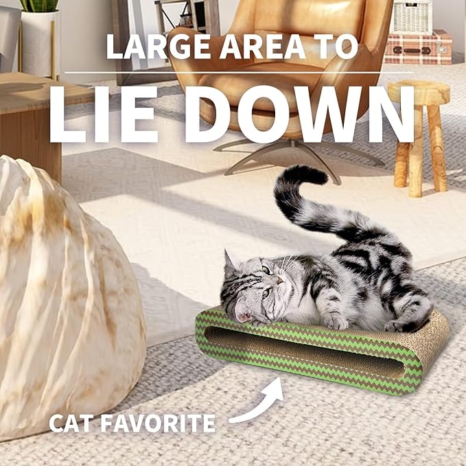 PAWISE Cat Scratcher – Reversible Cardboard Scratching Pad, Durable Cat Scratch Bowl & Bed, Interactive Scratcher for Indoor Cats & Kittens (17.7X8)