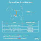 Gooby Escape Free Sport Harness - Turquoise, Large - No Choke Step-in Patented Neoprene Small Dog Harness, Four-Point Adjustment - Perfect on The Go Dog Harness for Medium Dogs No Pull and Small Dogs