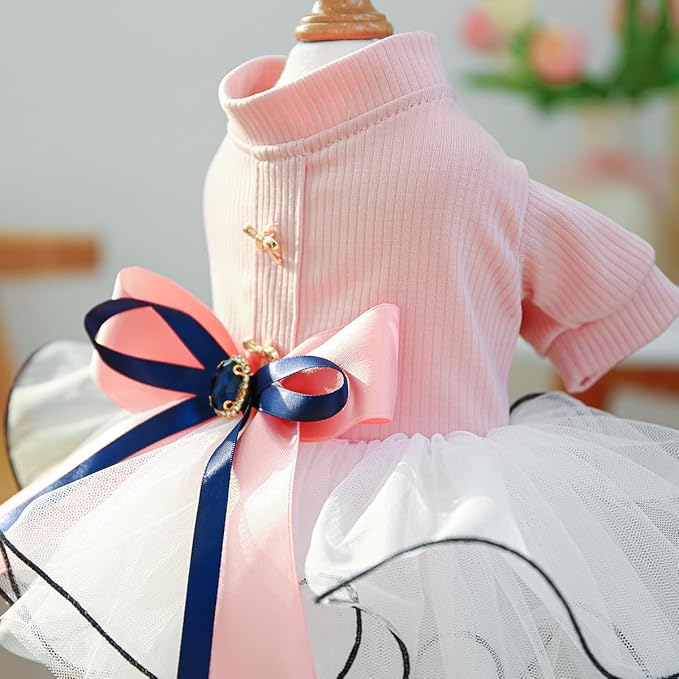 Furbabycare® Elegant Sweet Fashion Puppy Dog Blingbling Princess Skirt Pet Dog Lace Cake Camisole Tutu Dress P-Pink X-Small