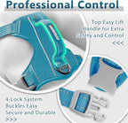 BARKBAY Dog Harness No Pull Oxford with ID Tag Pocket - Heavy Duty, Reflective, Easy Control for Large Dogs(Aqua Oxford,XS)