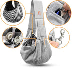 Tomkas Small Dog Sling Carrier - Classic Pocket & Classic Strap- for 3-12 lbs Pets (Gray, M - Classic Pocket & Classic Strap)
