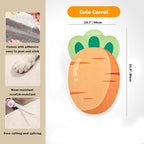 Cartoon Cat Scratching Mat, Cute Wall Cat Scratcher for Christmas, New Year, Pet Scratching Pad with Self-Adhesive Backing, Furniture Protector for Couch Door Sofa Indoor (Carrot)