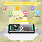 Dog Bark Collar Automatic Shock Collar Rechargeable Anti-Bark Training Collar Multifunctional Waterproof Dog Stop Barker with 6 Safe Training Modes for Dogs Weighing Over 8 Pounds (White)