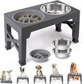 Heeyoo Elevated Dog Bowls - 5 Adjustable Heights Stand, 2 Stainless Steel Bowls & 1 Slow Feeder, 3.2" to 12.2" for Small to Large Dogs