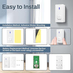 BN-LINK Wireless Doorbell with 2 Receivers, IP55 Waterproof 1000 Feet with 58 Chimes & LED Flash Adjustable Volume Wireless Door Bell, Perfect for Homes, Teachers Classroom Office (White)