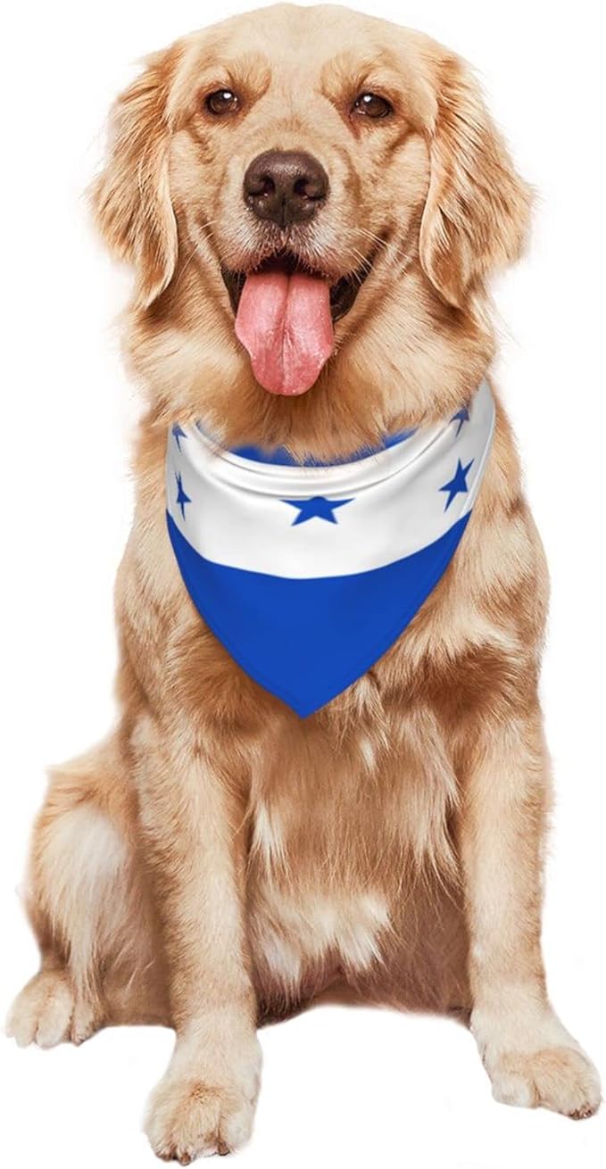 Dog Bandanas Flag of Honduras Pet Bandana Scarf Triangle Bibs Kerchief Accessories for Dogs Cats