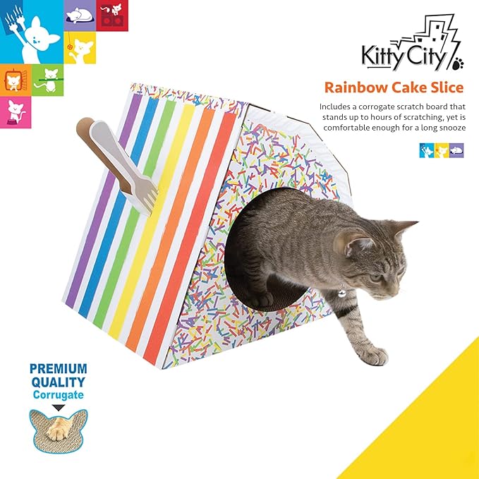 Kitty City Rainbow Cake Slice Scratcher