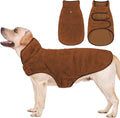Malier Dog Winter Coat, Reversible Fleece Dog Cold Weather Coats, Windproof Warm Snow Puppy Jacket Vest Pet Clothes for Small Medium Large Dogs (Brown, Large)