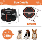Dog Playpen, Puppy Pet Playpens Indoor for Medium Dogs Tent Crates Cage Indoor/Outdoor, Portable Pop Up Dog Kennel Playpen with Carrying Case for Dogs/Cats/Rabbits, Black