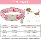 ARING PET Easter Eggs Dog Collar, Cute Adjustable Pink Striped Pet Collar with Quick Release Buckle for Dogs-L