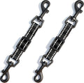 2 Pcs Dog Collar Safety Clips with Double Ended Clasps | Adjustable Collar Backup Clip for Dog Harness & Collars Connectors, Training for Walking, Running, and Hiking, Safety Clip - Black