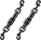 2 Pcs Dog Collar Safety Clips with Double Ended Clasps | Adjustable Collar Backup Clip for Dog Harness & Collars Connectors, Training for Walking, Running, and Hiking, Safety Clip - Black