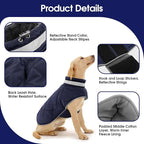KAMA BRIDAL Dog Winter Coat Warm Padded Puppy Jacket Windproof Water Resistant Clothes for Small Medium Large Pets Christmas Sweater Outfit Vest(DarkBlue, 3XL)