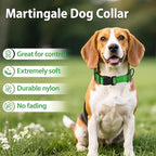 Martingale Collar for Dogs with Quick Release Buckle, Reflective Soft Padded & Escape Proof, Adjustable Nylon Dog Collars for Training & Daily Walking (Green,M)