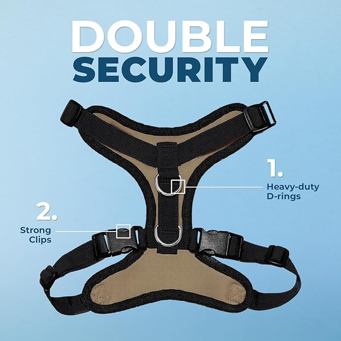 Voyager Step-in Lock Pet Harness - All Weather Mesh, Adjustable Step in Harness for Cats and Dogs by Best Pet Supplies - Army/Black Trim, S (Pack of 2)