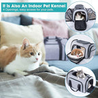 Siivton Airline Approved Pet Carrier, 4-Way Expandable Cat Dog Carrier for Under-Seat Travel, Soft-Sided Portable Pet Bag with Removable Fleece Pad, Fits Small Pets Up to 15 lbs (18"x 11"x 11")