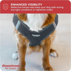 Downtown Pet Supply Step in Dog Harness No Pull, X-Large, Titanium - Adjustable Harness with Padded Mesh Fabric and Reflective Trim - Buckle Strap Harness for Dogs
