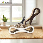 Infinity Cat Scratcher Lounger, Reversible Scratcher, Durable & Long-Lasting, Cat Cardboard Scratcher, Large Cat Scratching Pad, Scratching Board, Infinity Scratch Pad for Indoor Cats, White