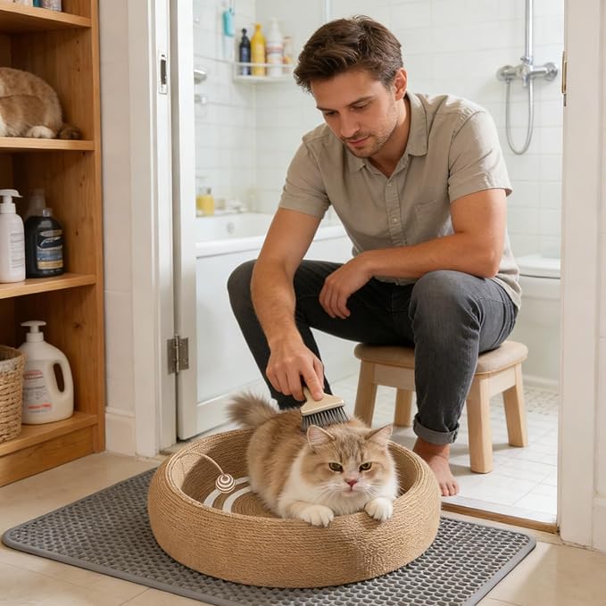 Genérico Scratcher for Cats – Sisal Protector in the Shape of Scratching Bowl | Scratcher for Indoor Cats, for Living Room, Bedroom, Home and Apartment