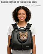 Pet Dog & Cat Chest Carrier Backpack,Adjustable Ventilated Carrier for Small Dogs Cats,Front Facing Puppy Carrier Backpack,Lightweight Doggy Backpack for Travel Hiking Outdoor (Black)