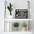 No Soliciting Sign For House, Do Not Knock Or Ring Doorbell Wooden Sign for Front Door, Farmhouse Baby Room Nursery Home Bedroom Rustic Hanging Sign, Set of 1 Wooden Sign With Rope - f06