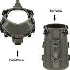 ICEFANG GN3 Tactical Dog Harness with 6X Buckle,Dog Molle Vest with Handle,3/4 Body Coverage,Hook and Loop Panel for ID Patch,No Pulling Front Clip (M (25"-31" Girth), Ranger Green)