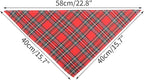 Segarty Fall Dog Bandanas, 10 Pack 22.8"x15.7" Plaid Bibs Pet Triangle Scarf Accessories Bulk for Small Medium Cats Dogs Large Puppy Dogs, Washable Adjustable Boy Pets Birthday Kerchief