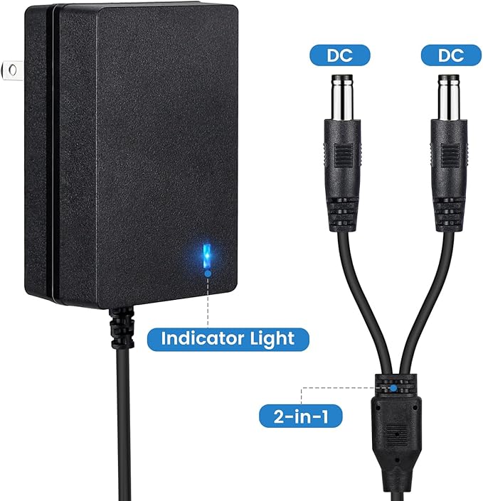 E Collar Charger for Mini Educator 300 400 ET-300 ET-400 Dog Training Collars, Shock Collar Dual Lead Charging Cable Power Adapter Cord