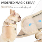 PUPTECK Soft Mesh Dog Harness Small Sized and Leash Set Pet Puppy Cat Comfort Padded Vest No Pull Harnesses, Beige Plaid, Openable Neck, New S