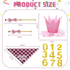 Weewooday Dog Birthday Party Supplies Birthday Boy Girl Cake Bandana Triangle Scarf Party Hat Dog Bow Tie Collar with Numbers for Large Medium Small Dog Puppy 1st Birthday(Novel Style,Medium)