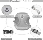 Cat & Dog Vest Harness - All Weather Mesh, Reflective Strap, Step-in Adjustable for Small Cats & Dogs (Gray, S)