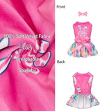 CuteBone Happy Easter Eggs Dog Dress Velvet for Small Dogs Girl Pink Puppy Dresses Dog Clothes CVA18M-D