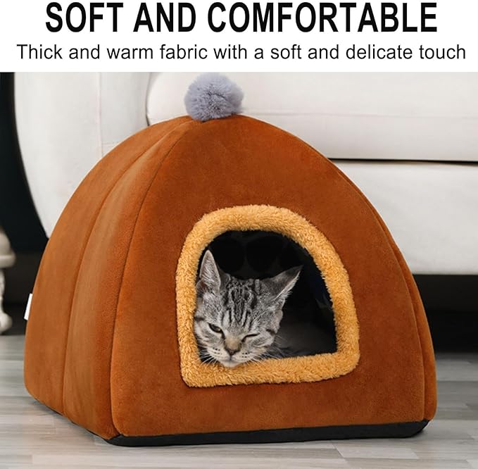 Winter Warm Thickened Pet Tent, Cat Houses for Indoor Cats, Cat Bed Cave, Dog Cave Bed, Small Dog House, Cats Hideaway, Kitten Beds, Puppy Beds, Pet Supplies for Small and Medium Pet