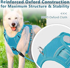BARKBAY Dog Harness No Pull Oxford with ID Tag Pocket - Heavy Duty, Reflective, Easy Control for Large Dogs(Aqua Oxford,XS)