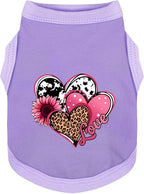 Discover Cozy Cotton Canine Wear: Soft, Lightweight, and Breathable Dog Shirt Vest with Eye-Catching Graphics (Hearts and Love), Keeping Your Furry Friend Comfy! Purple XXL