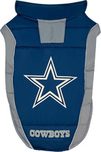 NFL Dallas Cowboys Puffer Vest for Dogs & Cats, Size Large. Warm, Cozy, and Waterproof Dog Coat, for Small and Large Dogs/Cats. Best NFL Licensed PET Warming Sports Jacket