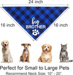 Big Brother Dog Bandana, Plaid Pregnancy Announcement Dog Bandanas for Dogs (Blue, Big Brother)