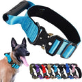 JSXD Tactical Dog Collar, 1.5 Inch Wide, Heavy Duty Military Training Collar with Handle, Metal Quick Release Buckle, 1000D Nylon, for Medium Large Dogs
